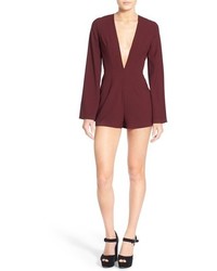 Missguided Plunge Bell Sleeve Romper
