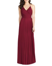 Dessy Collection Ruffle Back Chiffon Gown