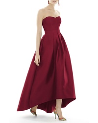 Alfred Sung Strapless Highlow Sa Twill Gown