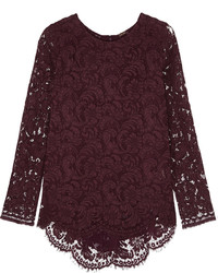 ADAM by Adam Lippes Adam Lippes Pleated Lace Top Burgundy