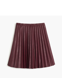 maroon pleated mini skirt