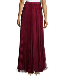 J. Mendel Pleated Maxi Skirt Red | Where to buy & how to wear