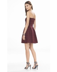 Berry Elastic Fit And Flare Dress