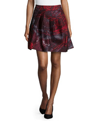 Halston Heritage Pleated A Line Skirt Pomegranate