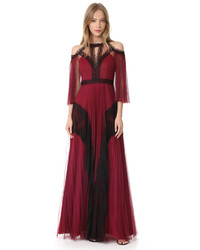 Marchesa Notte Pleated Tulle Gown