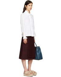Fendi Burgundy Pleated Panel Skirt