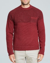 Burgundy Polka Dot Crew-neck Sweater