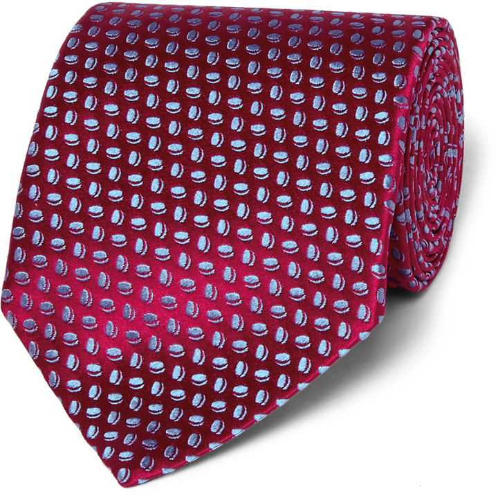 Charvet 9cm Dotted Silk Jacquard Tie, $245 | PORTER Lookastic