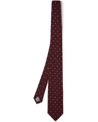 Dunhill Polka Dot Embroidered Silk Tie