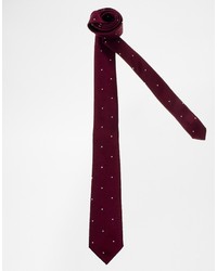 Asos Brand Tie With Polka Dot