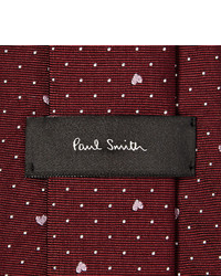 Paul Smith London Polka Dot And Heart Silk Faille Tie