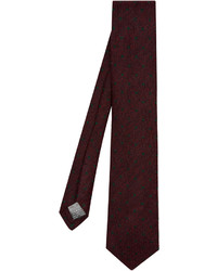 Dunhill Polka Dot Embroidered Wool And Silk Blend Tie