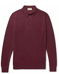 John Smedley Lanlay Slim Fit Cotton And Cashmere Blend Polo Shirt