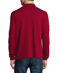 Lacoste Classic Long Sleeve Piqu Polo Shirt Bordeaux