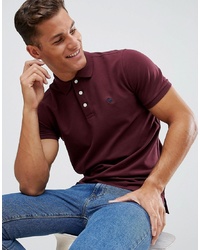 Abercrombie & Fitch Icon Logo Slim Fit Stretch Pique Polo In Burgundy