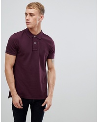 United Colors of Benetton Muscle Fit Polo Shirt In Burgundy