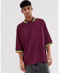 ASOS DESIGN Oversized Polo With Contrast Tipping