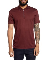 BOSS Paras Regular Fit Tipped Short Sleeve Zip Polo