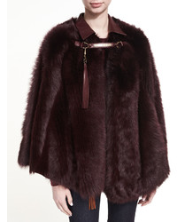 Ralph Lauren Collection Lamb Shearling Fur Leather Poncho