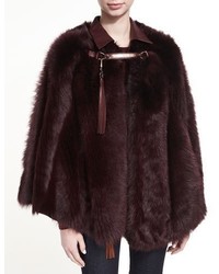 Ralph Lauren Collection Lamb Shearling Fur Leather Poncho