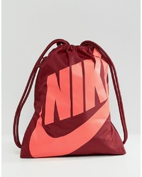 Nike Heritage Drawstring Bag In Red Ba5351 678