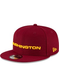 New Era Burgundy Washington Football Team Primary Logo Essential 9fifty Snapback Hat