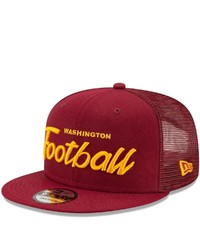 New Era Burgundy Washington Football Team Script Trucker 9fifty Snapback Hat At Nordstrom