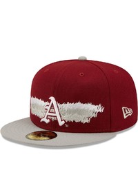 New Era Cardinal Arkansas Razorbacks Scribble 59fifty Fitted Hat