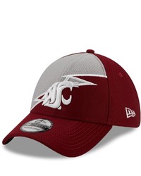 New Era Crimson Washington State Cougars Bolt 39thirty Flex Hat