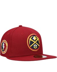 New Era Red Denver Nuggets Team Logoman 59fifty Fitted Hat