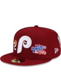 New Era Red Philadelphia Phillies 2x World Series Champions Count The Rings 59fifty Fitted Hat