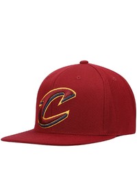 Mitchell & Ness Wine Cleveland Cavaliers Team Ground Snapback Hat In Maroon At Nordstrom
