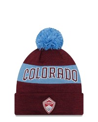 New Era Burgundy Colorado Rapids Kick Off Cuffed Knit Hat With Pom At Nordstrom