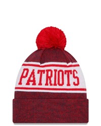 New Era Navyred New England Patriots Banner Cuffed Knit Hat With Pom At Nordstrom