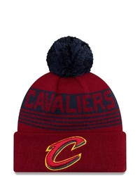 New Era Wine Cleveland Cavaliers Proof Cuffed Knit Hat With Pom In Burgundy At Nordstrom