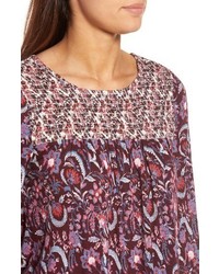 Lucky Brand Mix Print Smocked Top