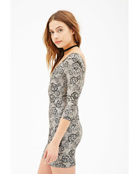 Forever 21 Lace Print Bodycon Dress