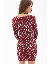 Forever 21 Spotted Rose Bodycon Dress