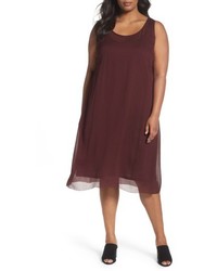 Eileen Fisher Plus Size Print Shift Dress With Slip