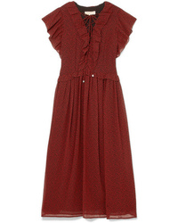 MICHAEL Michael Kors Ruffled Printed Chiffon Midi Dress
