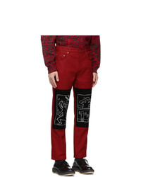 Études Red Keith Haring X Mta Edition Corner Canvas Trousers