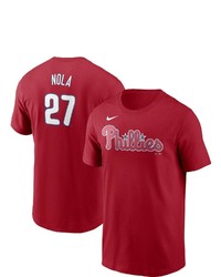 Nike Aaron Nola Red Philadelphia Phillies Name Number T Shirt At Nordstrom