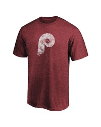 FANATICS Branded Burgundy Philadelphia Phillies True Classics Throwback Logo Tri Blend T Shirt