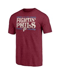 FANATICS Branded Heathered Burgundy Philadelphia Phillies Hometown Tri Blend T Shirt