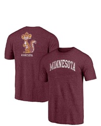 FANATICS Branded Heathered Maroon Minnesota Golden Gophers Throwback 2 Hit Arch Tri Blend T Shirt In Heather Maroon At Nordstrom