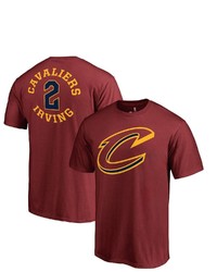 FANATICS Branded Kyrie Irving Wine Cleveland Cavaliers Round About Name Number T Shirt