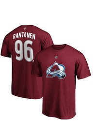 FANATICS Branded Mikko Rantanen Burgundy Colorado Avalanche Team Authentic Stack Name Number T Shirt