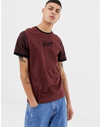 Brooklyn Supply Co. Brooklyn Supply Co T Shirt With Checkerboard Contrast Sleeve