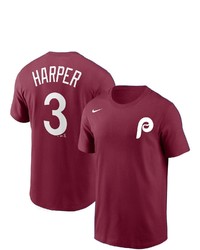 Nike Bryce Harper Burgundy Philadelphia Phillies Name Number T Shirt At Nordstrom