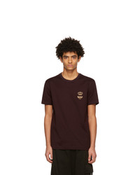 Dolce and Gabbana Burgundy Bee And French Wire Crown T Shirt